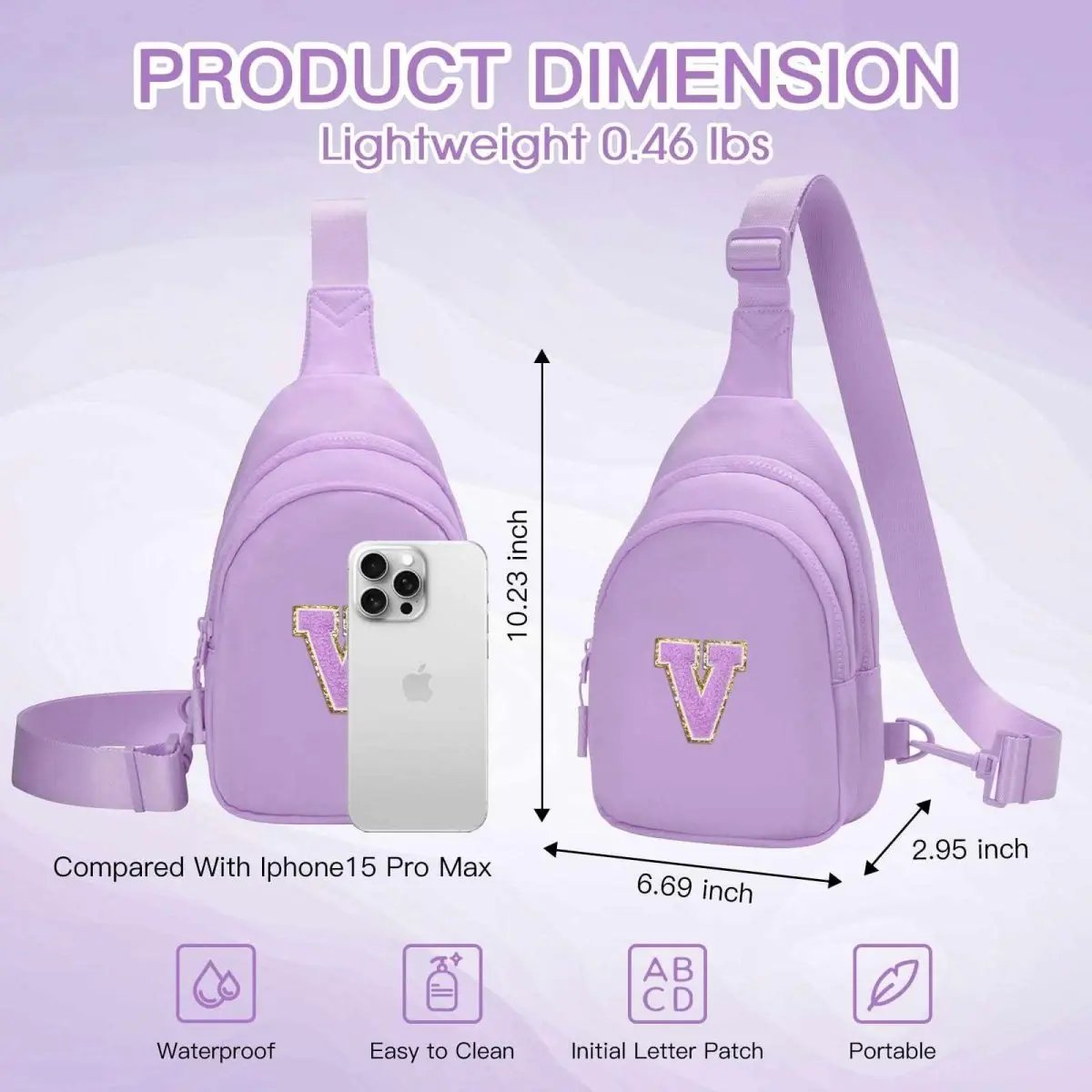 Small Initial Sling Bag Crossbody Bag Fanny Pack for Girls Women Cute Chest Bag Cross Body Bag Personalized Gift - Love Salve